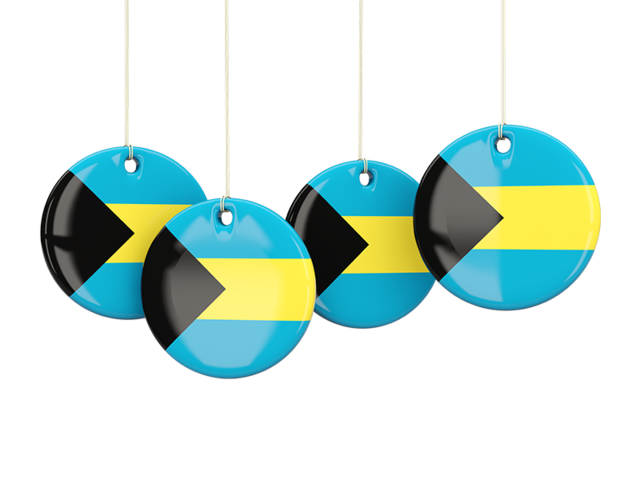 Four round labels. Download flag icon of Bahamas at PNG format