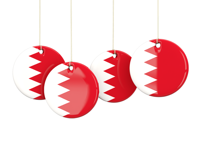 Четыре круглых бирки. Скачать флаг. Бахрейн