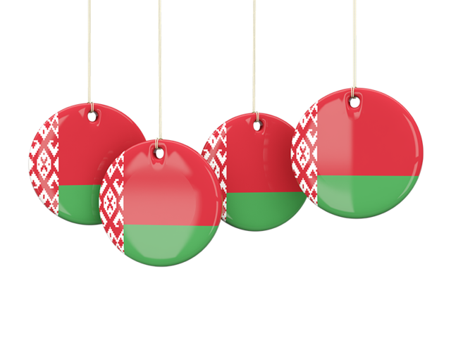 Four round labels. Download flag icon of Belarus at PNG format