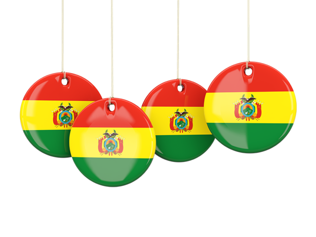 Four round labels. Download flag icon of Bolivia at PNG format