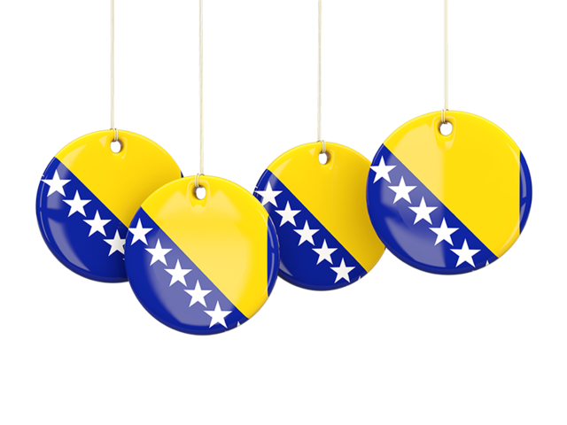 Four round labels. Download flag icon of Bosnia and Herzegovina at PNG format