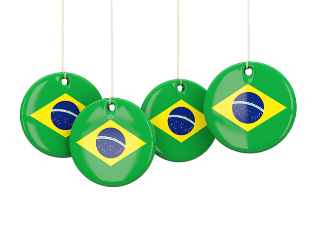 Four round labels. Download flag icon of Brazil at PNG format