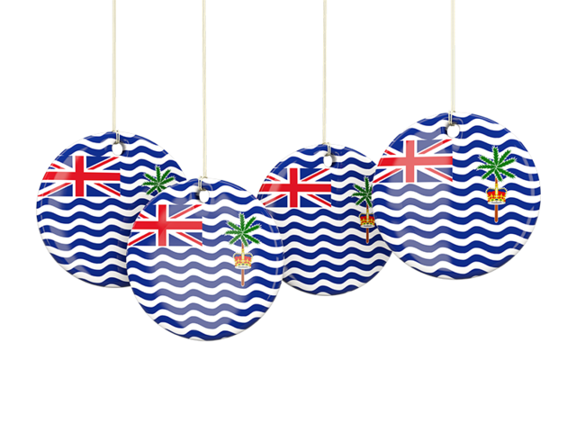Four round labels. Download flag icon of British Indian Ocean Territory at PNG format