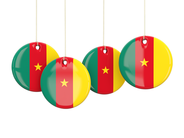 Four round labels. Download flag icon of Cameroon at PNG format