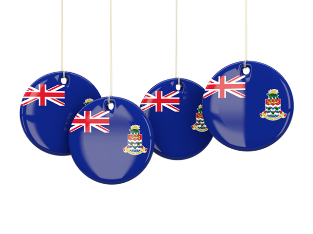 Four round labels. Download flag icon of Cayman Islands at PNG format