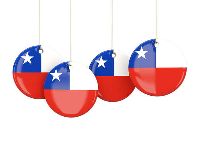 Four round labels. Download flag icon of Chile at PNG format