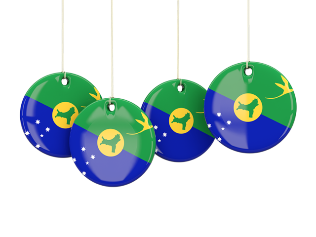 Four round labels. Download flag icon of Christmas Island at PNG format