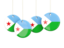 Djibouti. Four round labels. Download icon.