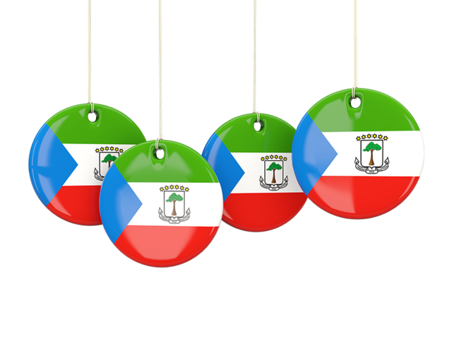 Four round labels. Download flag icon of Equatorial Guinea at PNG format