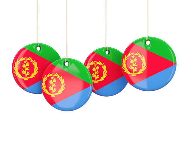 Four round labels. Download flag icon of Eritrea at PNG format