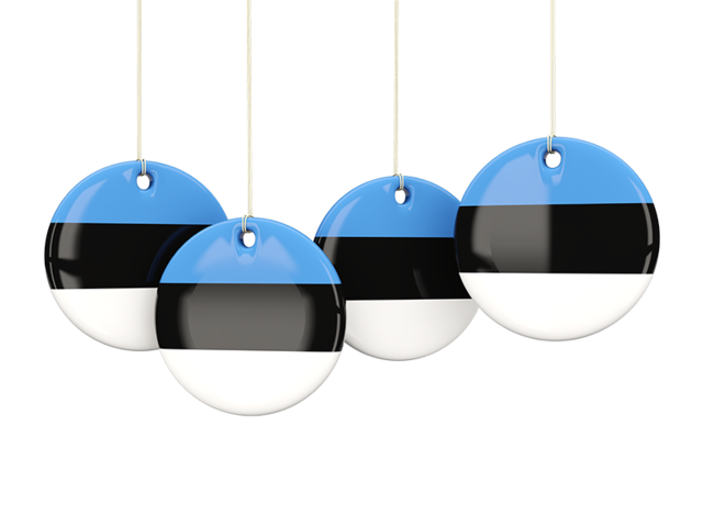 Four round labels. Download flag icon of Estonia at PNG format