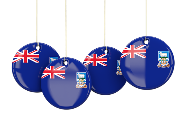 Four round labels. Download flag icon of Falkland Islands at PNG format