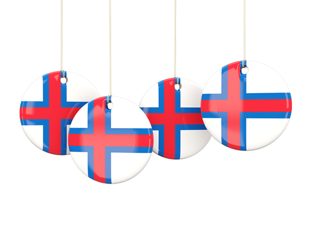 Four round labels. Download flag icon of Faroe Islands at PNG format
