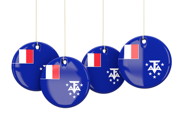 Four round labels. Download flag icon of French Southern and Antarctic Lands at PNG format