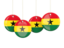 Ghana. Four round labels. Download icon.