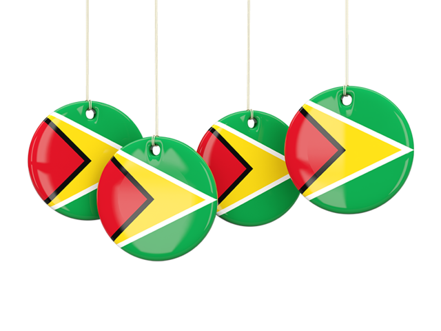 Four round labels. Download flag icon of Guyana at PNG format