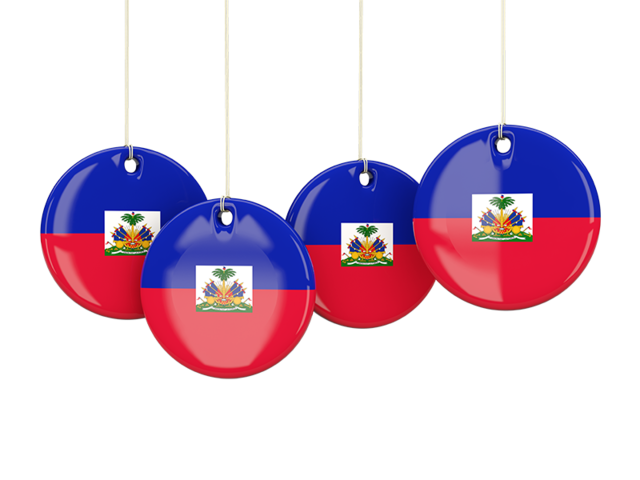 Four round labels. Download flag icon of Haiti at PNG format