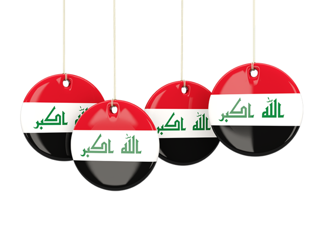 Four round labels. Download flag icon of Iraq at PNG format