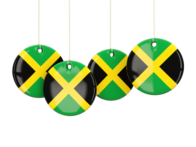 Four round labels. Download flag icon of Jamaica at PNG format