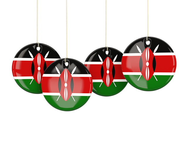 Four round labels. Download flag icon of Kenya at PNG format
