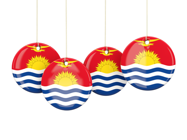 Four round labels. Download flag icon of Kiribati at PNG format