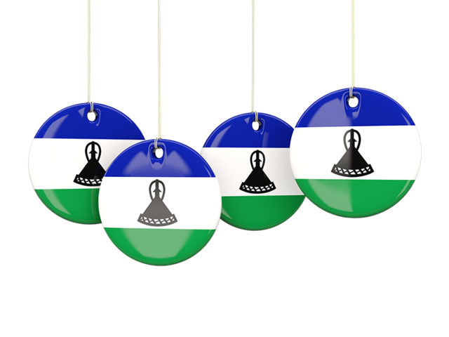 Four round labels. Download flag icon of Lesotho at PNG format