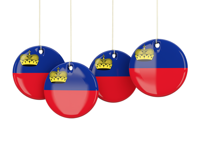 Four round labels. Download flag icon of Liechtenstein at PNG format