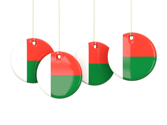 Four round labels. Download flag icon of Madagascar at PNG format