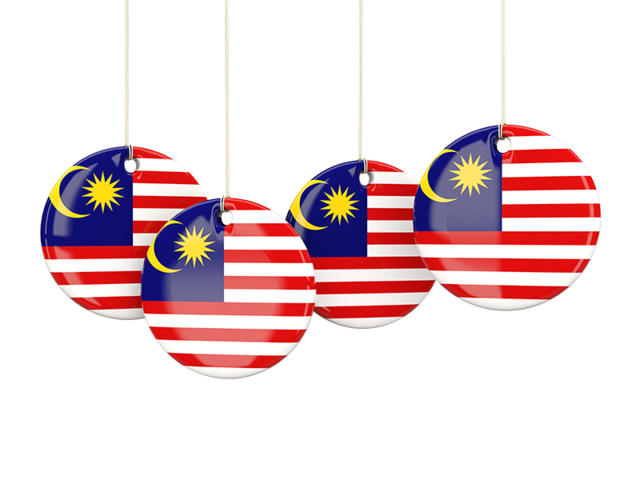 Четыре круглых бирки. Скачать флаг. Малайзия