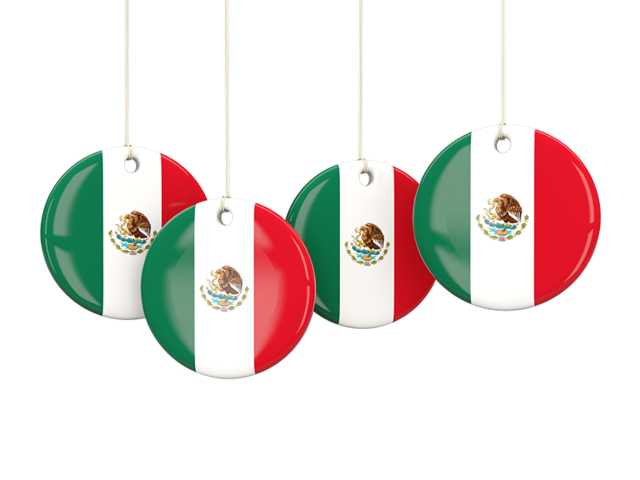 Four round labels. Download flag icon of Mexico at PNG format