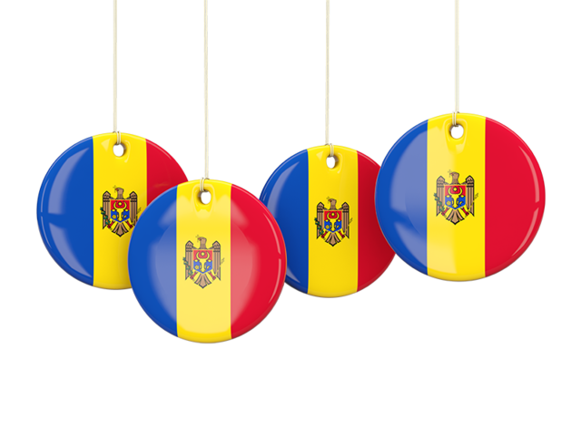 Four round labels. Download flag icon of Moldova at PNG format