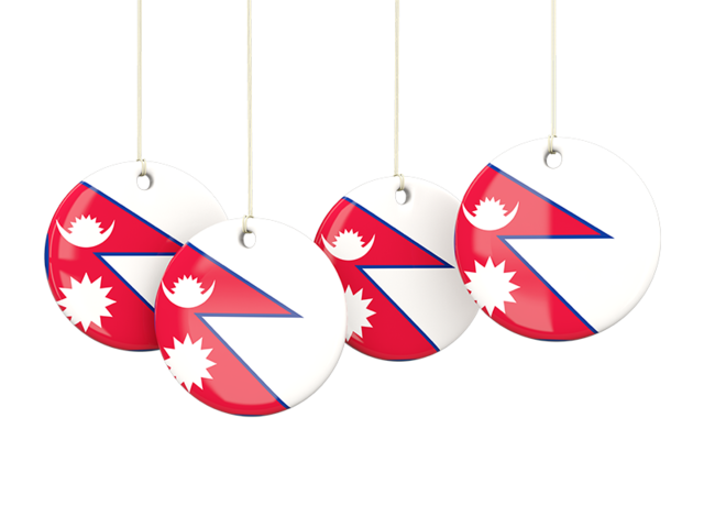 Four round labels. Download flag icon of Nepal at PNG format
