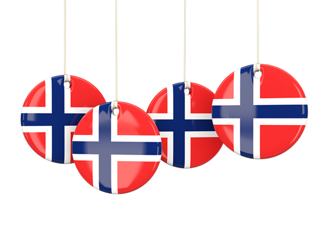 Four round labels. Download flag icon of Norway at PNG format