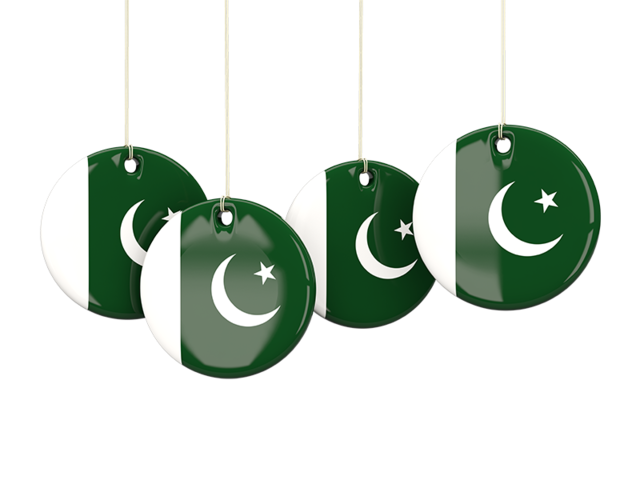 Four round labels. Download flag icon of Pakistan at PNG format