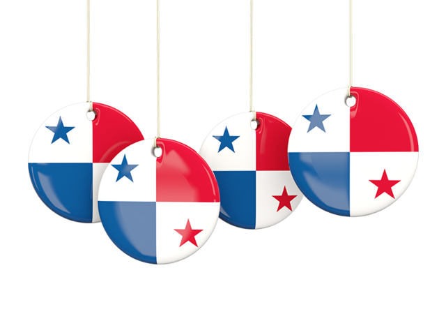 Four round labels. Download flag icon of Panama at PNG format