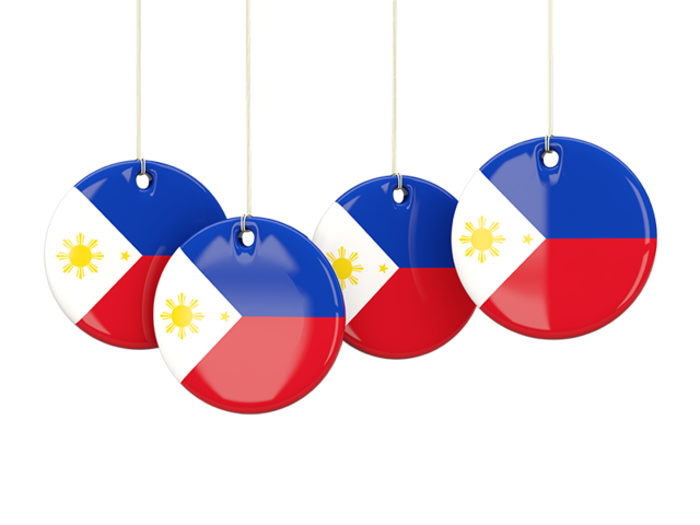 Four round labels. Download flag icon of Philippines at PNG format