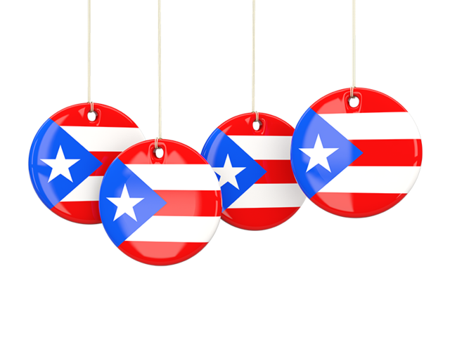 Four round labels. Download flag icon of Puerto Rico at PNG format