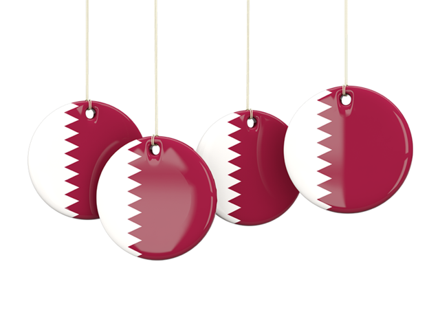 Four round labels. Download flag icon of Qatar at PNG format