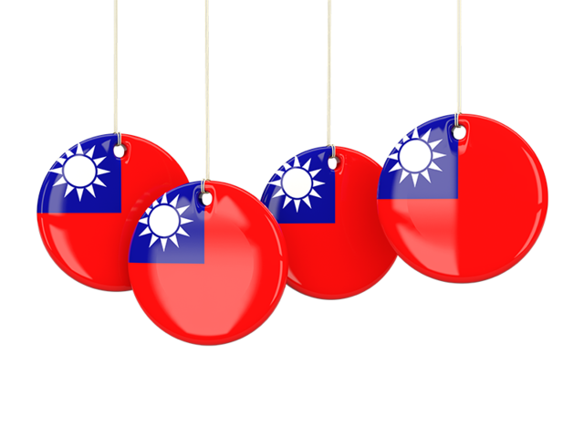 Four round labels. Download flag icon of Taiwan at PNG format