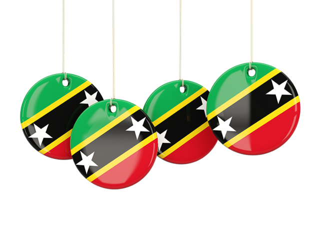 Four round labels. Download flag icon of Saint Kitts and Nevis at PNG format