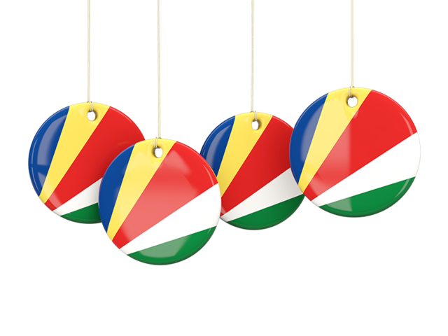 Four round labels. Download flag icon of Seychelles at PNG format