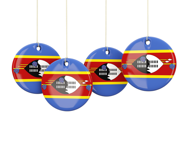 Four round labels. Download flag icon of Swaziland at PNG format