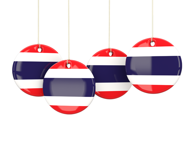 Four round labels. Download flag icon of Thailand at PNG format