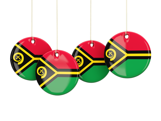 Four round labels. Download flag icon of Vanuatu at PNG format