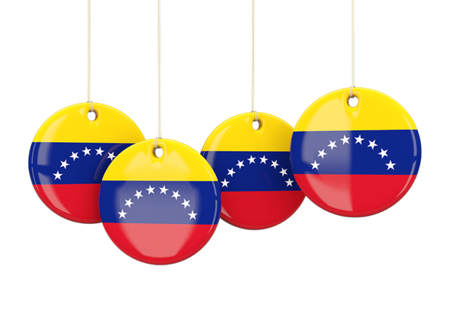 Four round labels. Download flag icon of Venezuela at PNG format