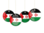 Western Sahara. Four round labels. Download icon.