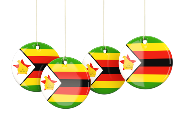 Four round labels. Download flag icon of Zimbabwe at PNG format