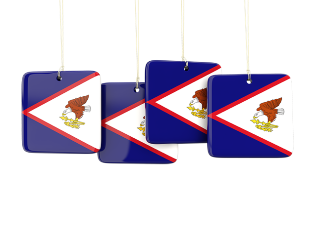 Four square labels. Download flag icon of American Samoa at PNG format