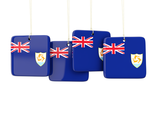 Four square labels. Download flag icon of Anguilla at PNG format