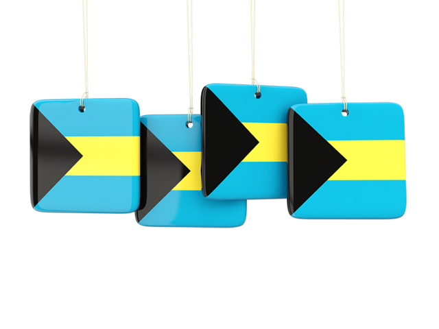 Four square labels. Download flag icon of Bahamas at PNG format
